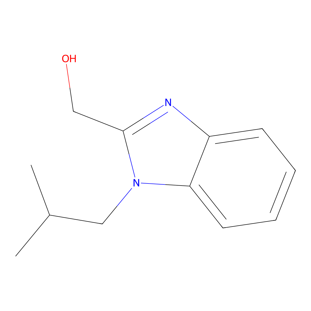 (1-isobutyl-1H-benzimidazol-2-yl)methanol molecular structure, CAS 380568-64-9