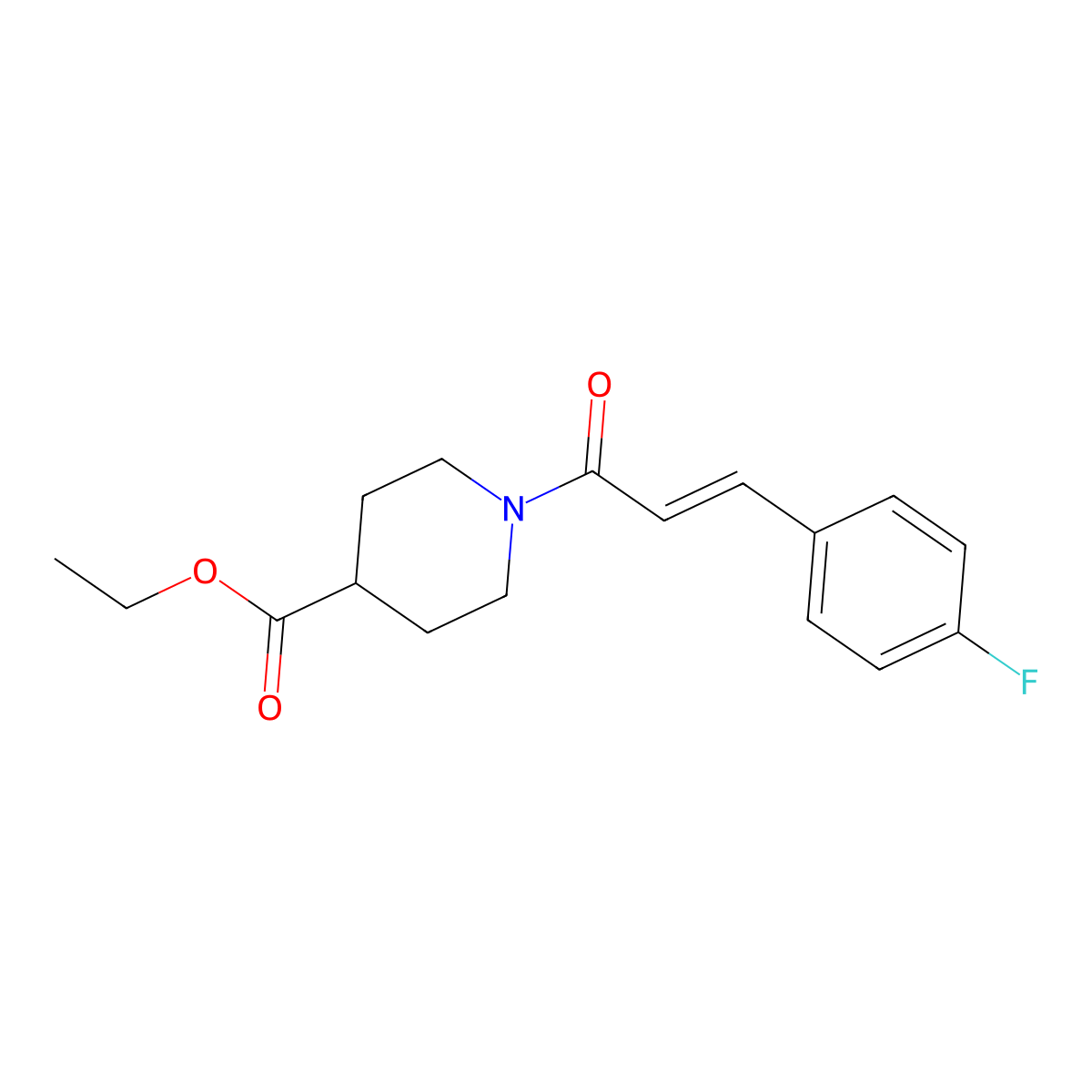 Ethyl 1-[3-(4-fluorophenyl)prop-2-enoyl]piperidine-4-carboxylate molecular structure, CAS 380568-65-0