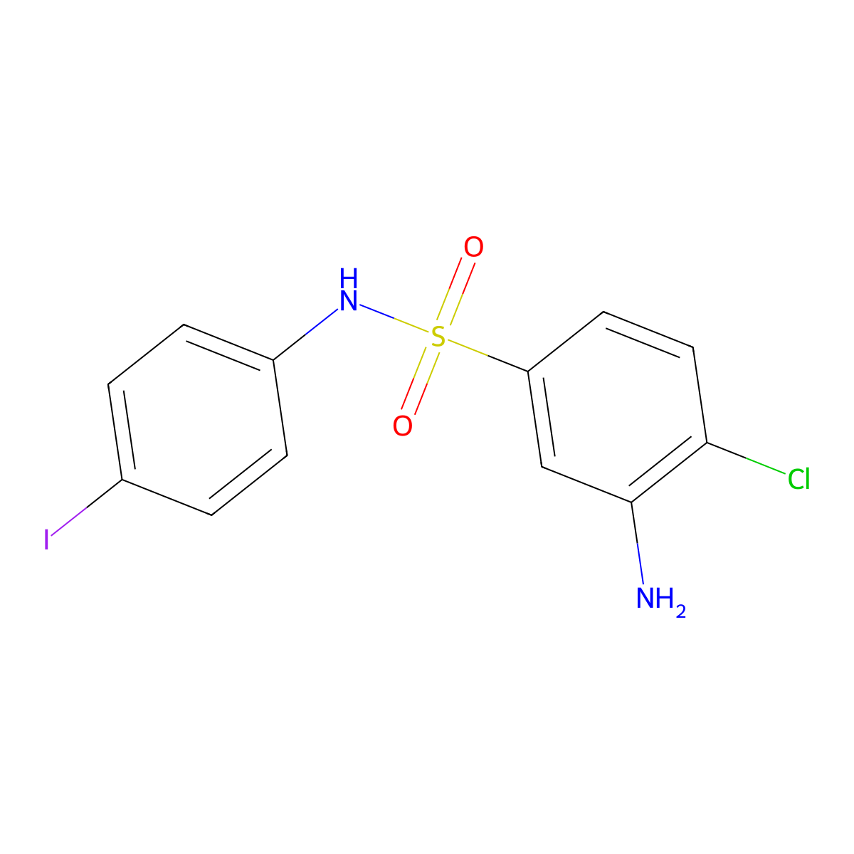 3-Amino-4-chloro-N-(4-iodo-phenyl)-benzenesulfonamide molecular structure, CAS 380569-55-1