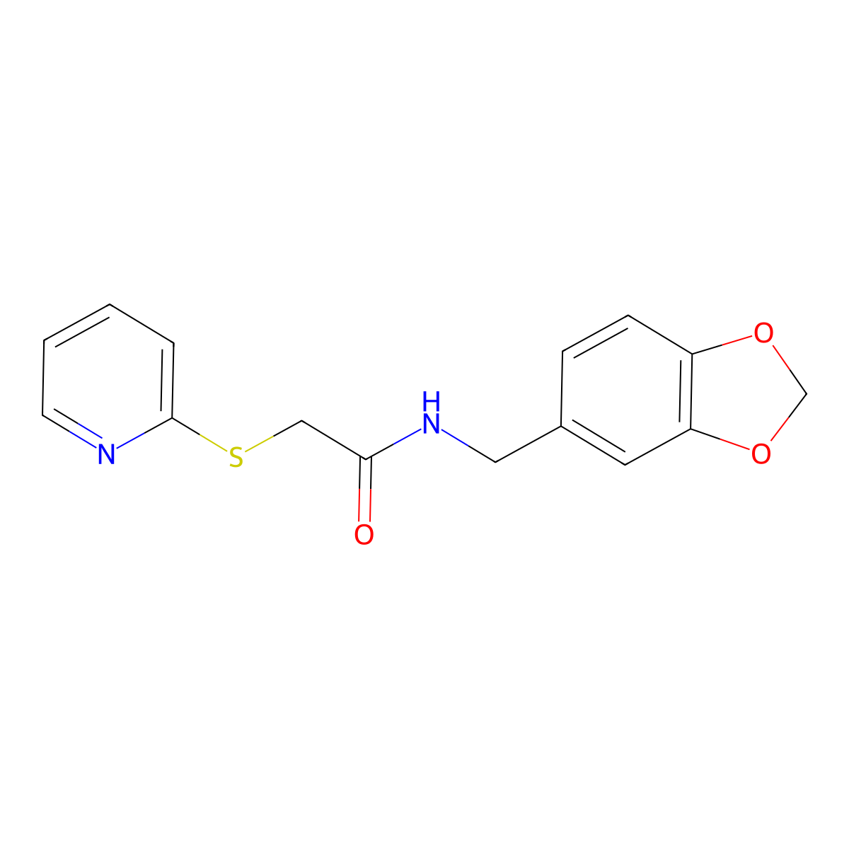 N-[(2H-1,3-benzodioxol-5-yl)methyl]-2-(pyridin-2-ylsulfanyl)acetamide molecular structure, CAS 380569-61-9