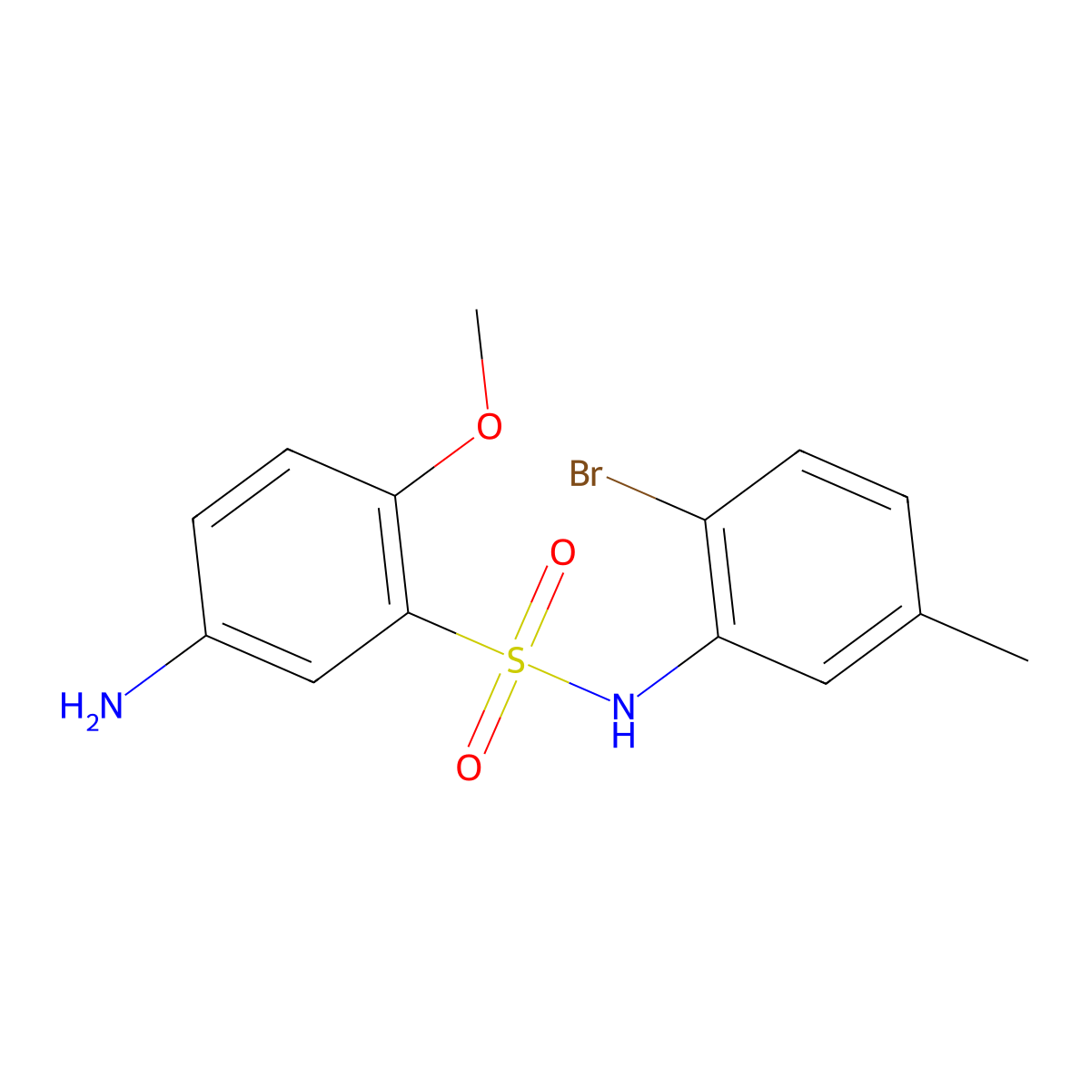 5-amino-N-(2-bromo-5-methylphenyl)-2-methoxybenzene-1-sulfonamide molecular structure, CAS 380569-71-1