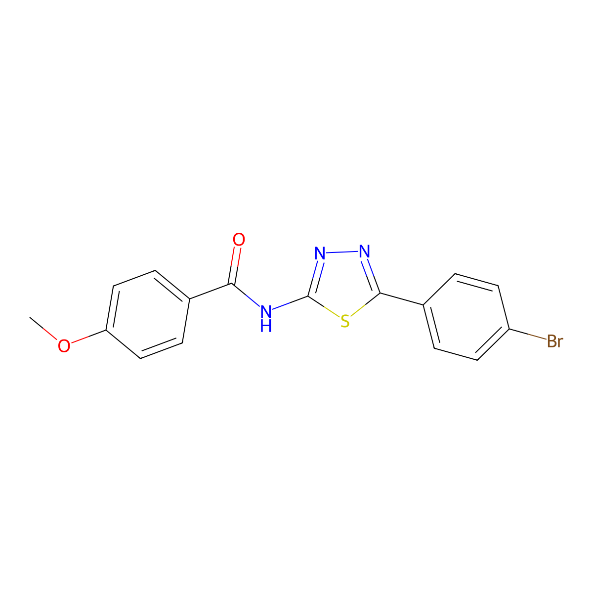 N-[5-(4-bromophenyl)-1,3,4-thiadiazol-2-yl]-4-methoxybenzamide molecular structure, CAS 380569-75-5
