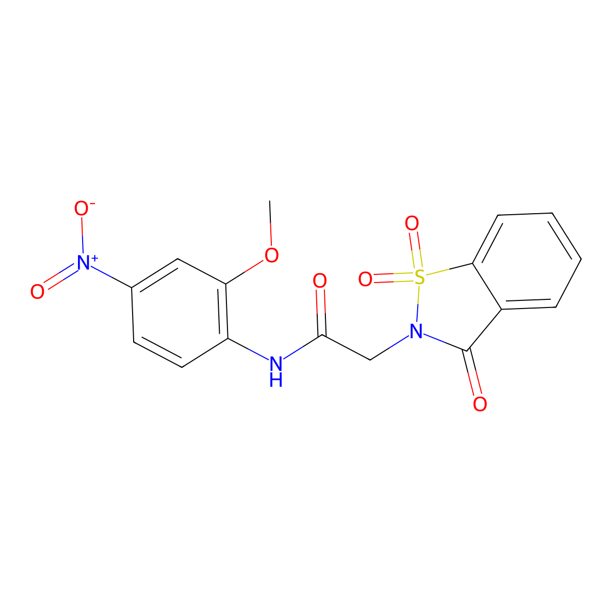 2-(1,1-dioxido-3-oxo-1,2-benzothiazol-2(3H)-yl)-N-(2-methoxy-4-nitrophenyl)acetamide molecular structure, CAS 380570-30-9