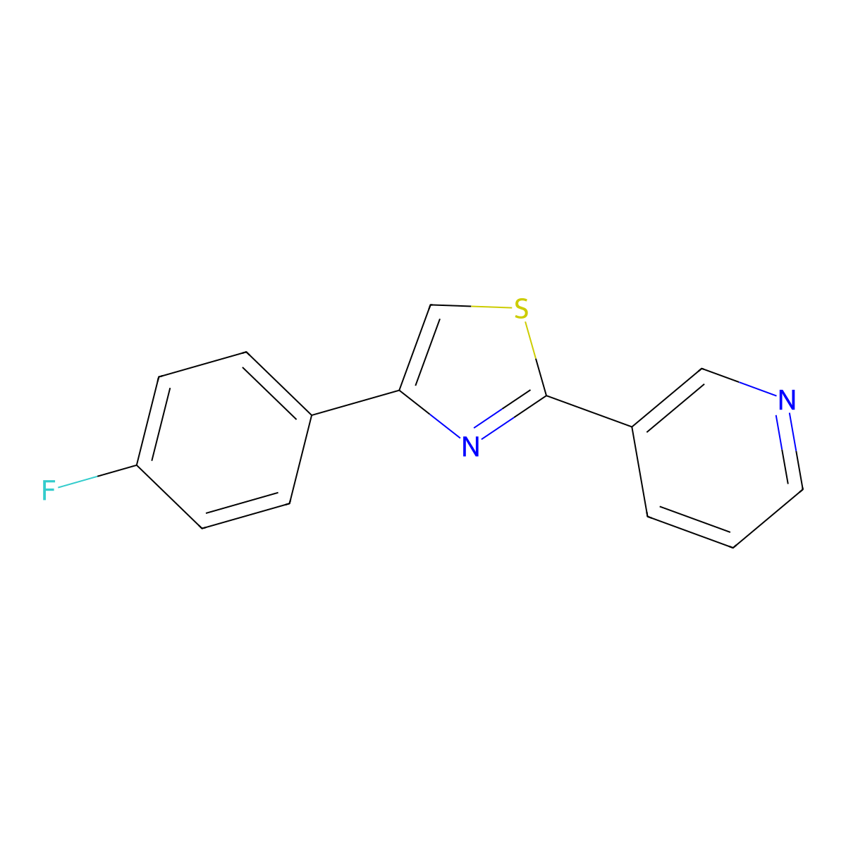 3-[4-(4-Fluorophenyl)-1,3-thiazol-2-yl]pyridine molecular structure, CAS 380571-27-7