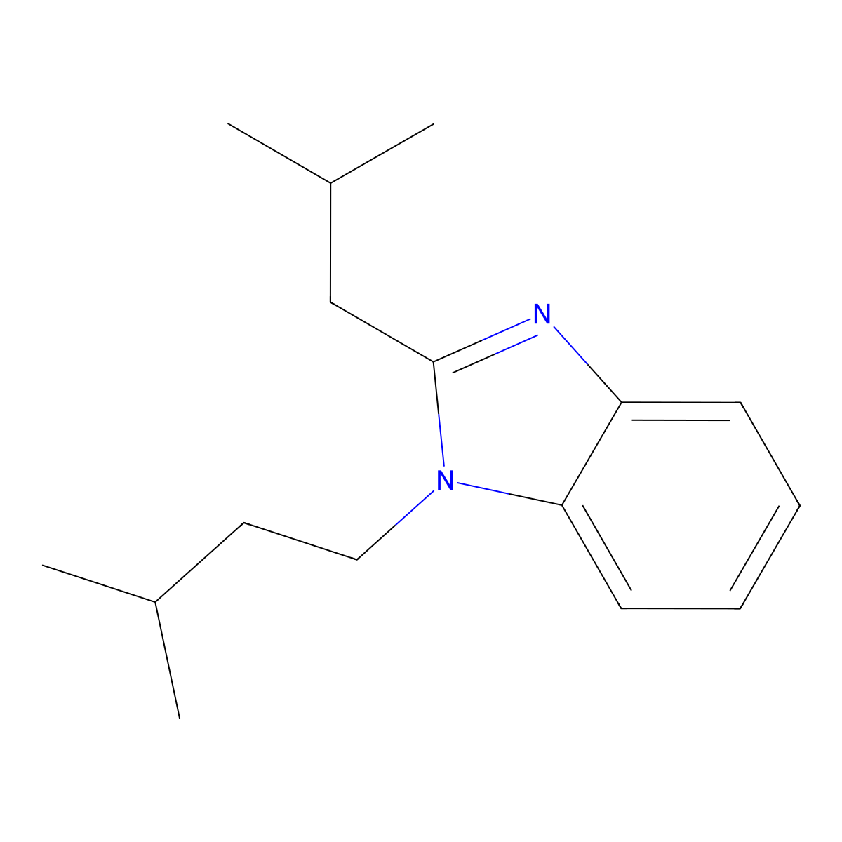 1-(3-Methylbutyl)-2-(2-methylpropyl)benzimidazole molecular structure, CAS 380571-55-1