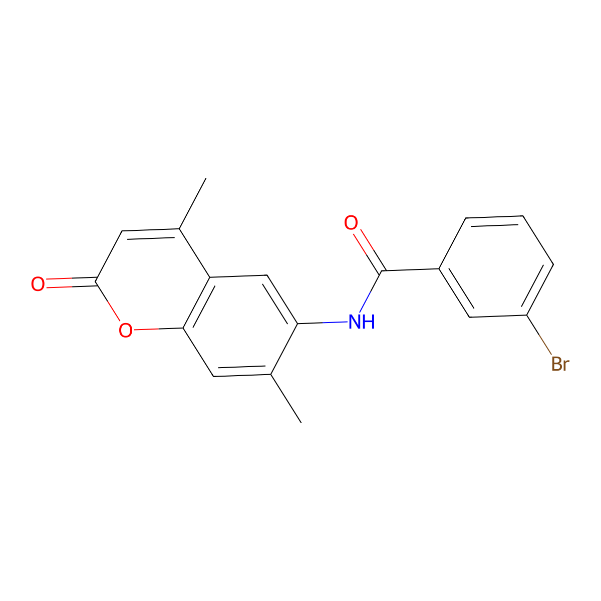 3-bromo-N-(4,7-dimethyl-2-oxo-2H-chromen-6-yl)benzamide molecular structure, CAS 380571-59-5