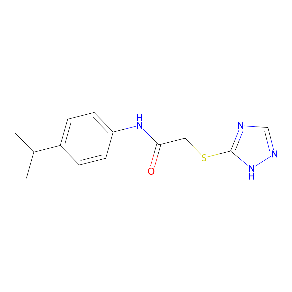 N-(4-isopropylphenyl)-2-(4H-1,2,4-triazol-3-ylsulfanyl)acetamide molecular structure, CAS 380572-22-5