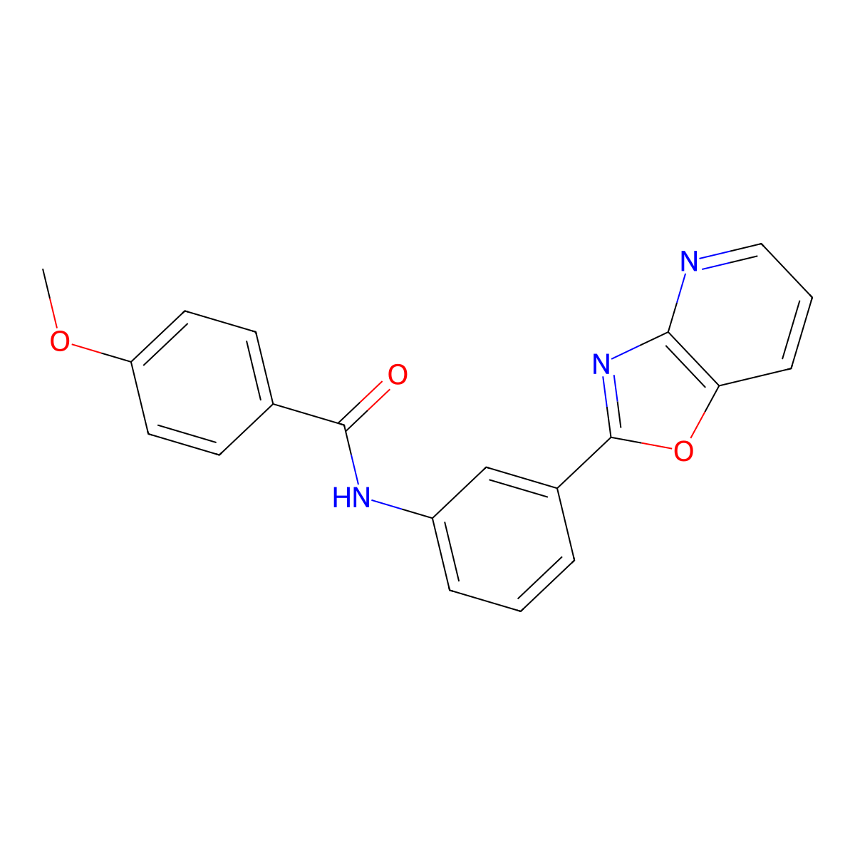 4-methoxy-N-(3-[1,3]oxazolo[4,5-b]pyridin-2-ylphenyl)benzamide molecular structure, CAS 380573-48-8