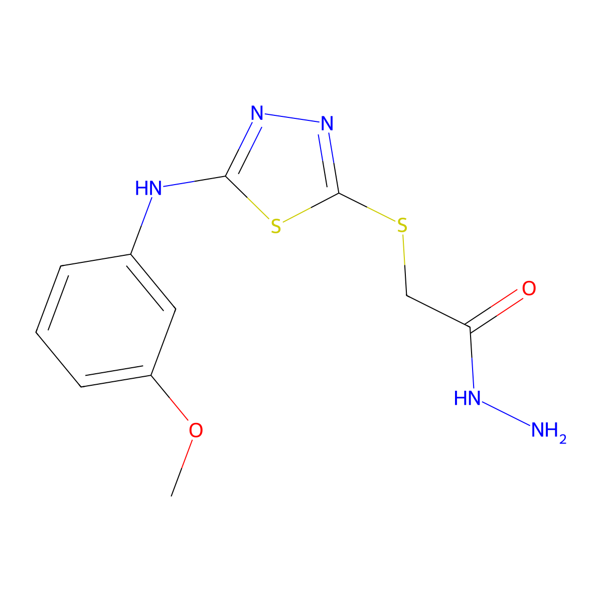 2-({5-[(3-Methoxyphenyl)amino]-1,3,4-thiadiazol-2-yl}sulfanyl)acetohydrazide molecular structure, CAS 380573-92-2