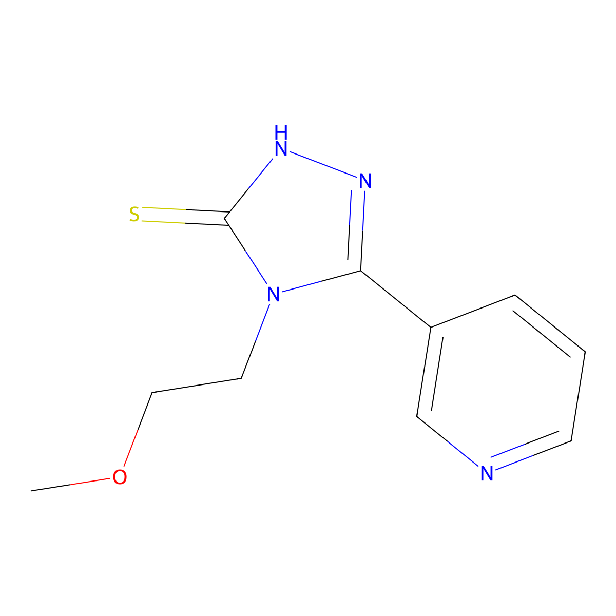 4-(2-methoxyethyl)-5-pyridin-3-yl-4H-1,2,4-triazole-3-thiol molecular structure, CAS 380574-00-5