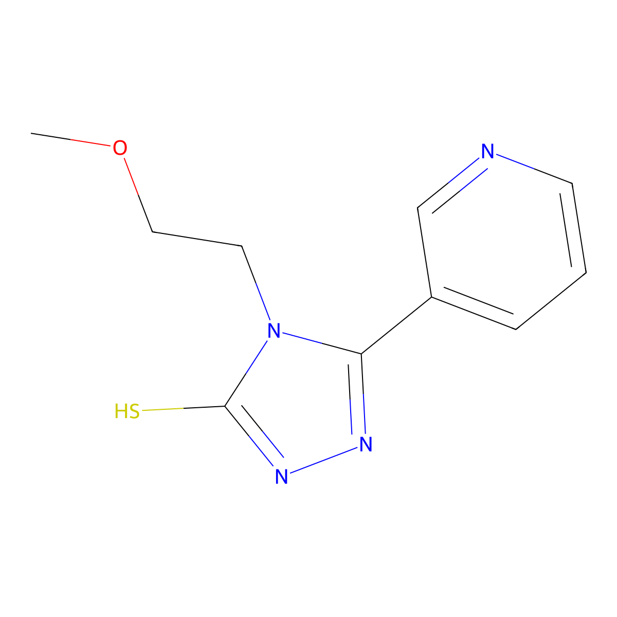 4-(2-methoxyethyl)-5-pyridin-3-yl-4H-1,2,4-triazole-3-thiol molecular structure, CAS 380574-00-5