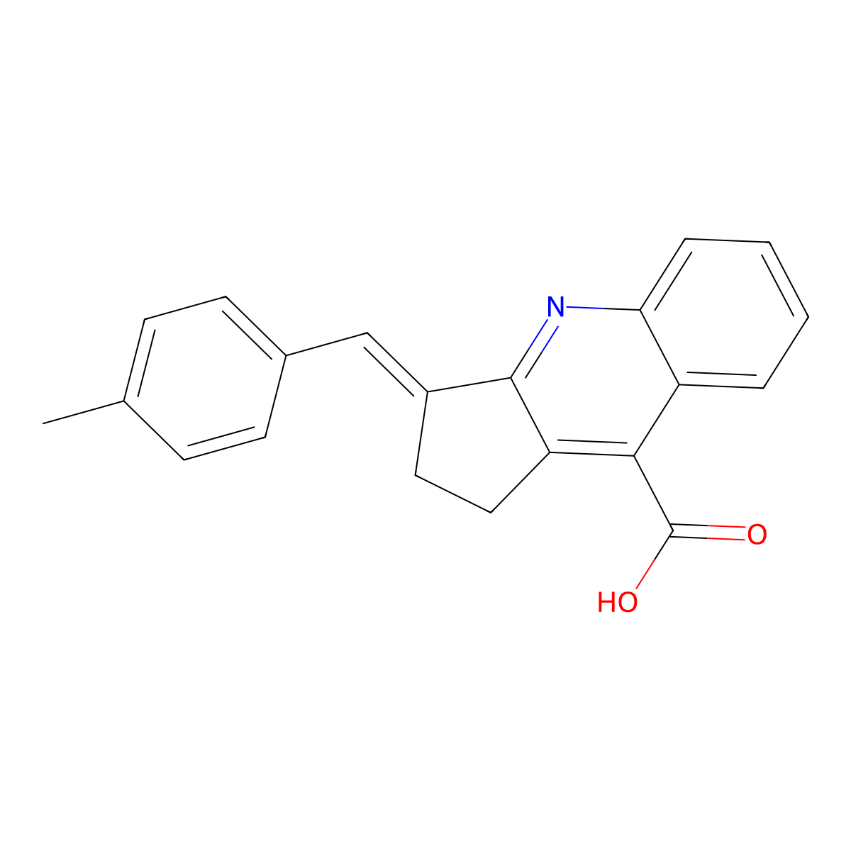 3-((4-methylphenyl)methylidene)-1H,2H,3H-cyclopenta(b)quinoline-9-carboxylic acid molecular structure, CAS 380574-24-3
