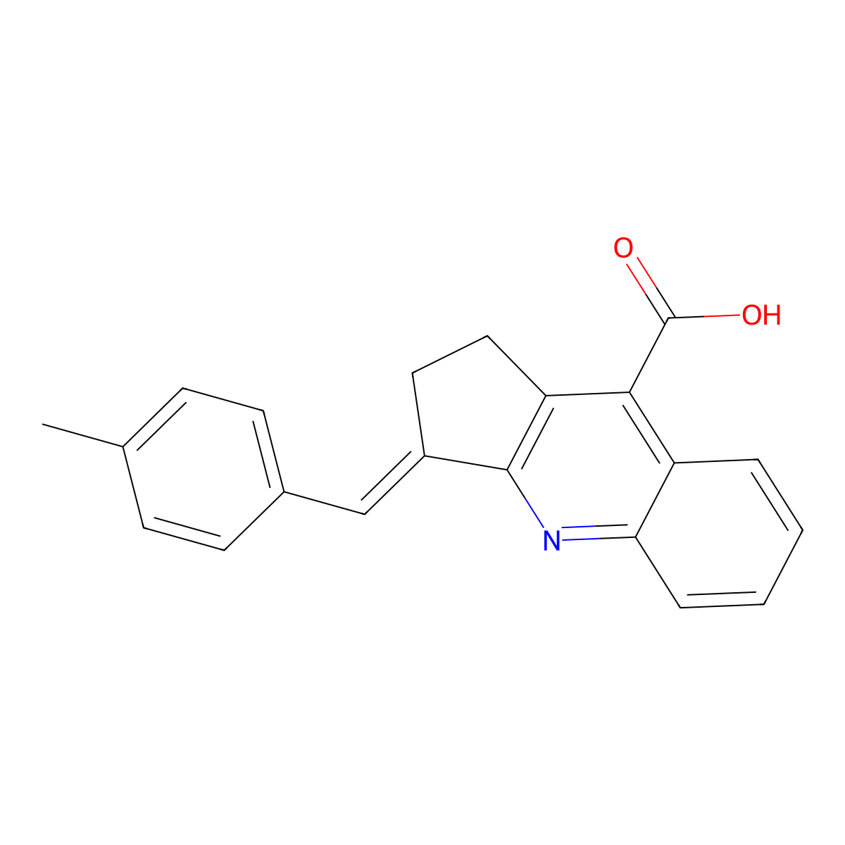 3-((4-methylphenyl)methylidene)-1H,2H,3H-cyclopenta(b)quinoline-9-carboxylic acid molecular structure, CAS 380574-24-3