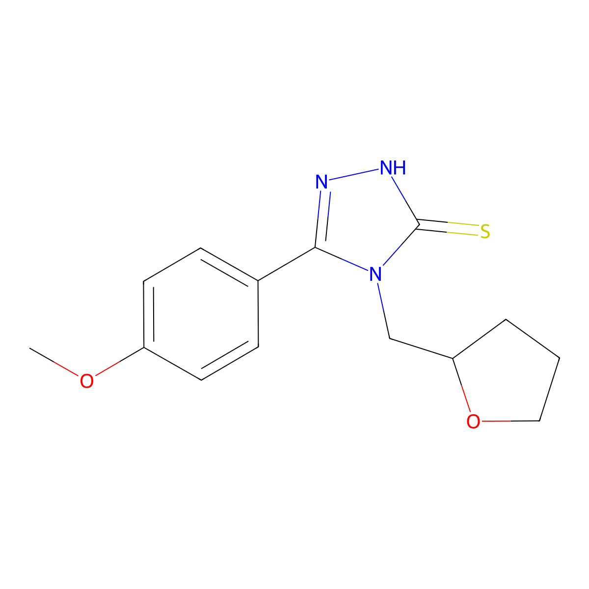 5-(4-methoxyphenyl)-4-(oxolan-2-ylmethyl)-4H-1,2,4-triazole-3-thiol molecular structure, CAS 380574-72-1