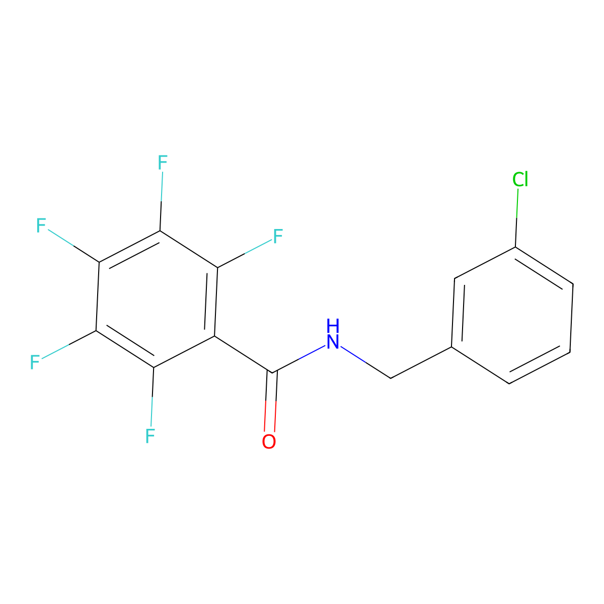 N-[(3-chlorophenyl)methyl]-2,3,4,5,6-pentafluorobenzamide molecular structure, CAS 380574-73-2