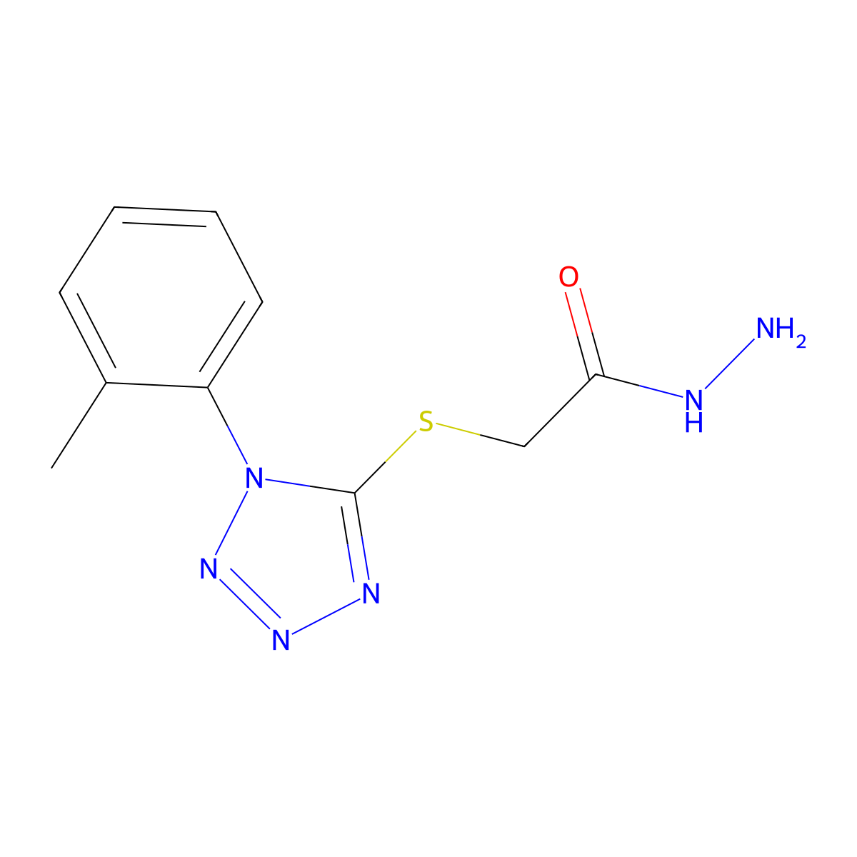 2-{[1-(2-methylphenyl)-1H-1,2,3,4-tetrazol-5-yl]sulfanyl}acetohydrazide molecular structure, CAS 380574-88-9