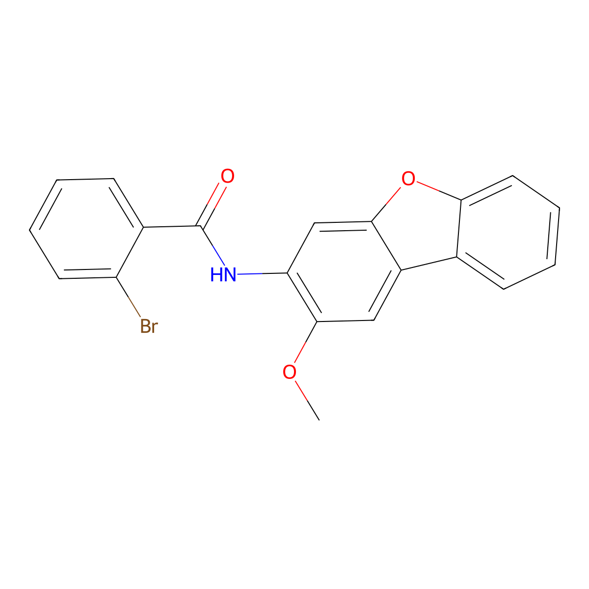 2-bromo-N-(2-methoxydibenzofuran-3-yl)benzamide molecular structure, CAS 380575-01-9