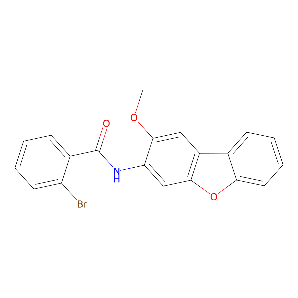 2-bromo-N-(2-methoxydibenzofuran-3-yl)benzamide molecular structure, CAS 380575-01-9