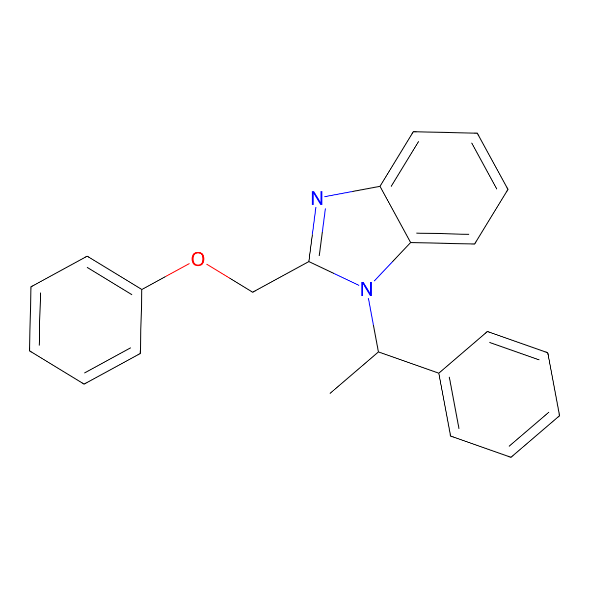 2-(phenoxymethyl)-1-(1-phenylethyl)-1H-benzo[d]imidazole molecular structure, CAS 380575-07-5