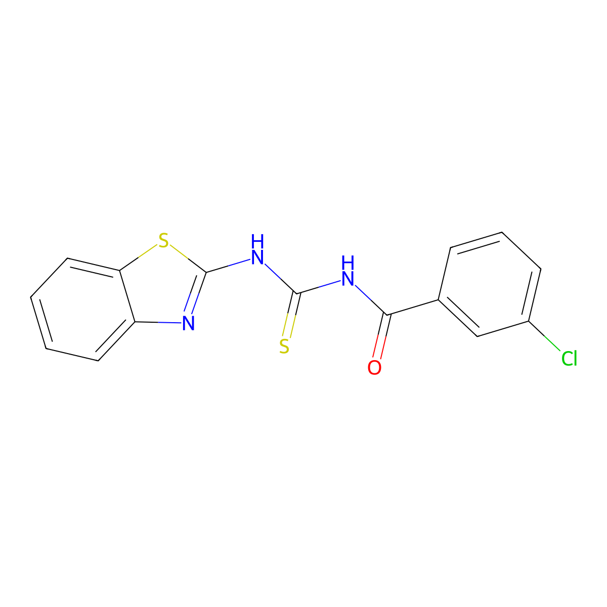 N-(1,3-benzothiazol-2-ylcarbamothioyl)-3-chlorobenzamide molecular structure, CAS 380575-23-5