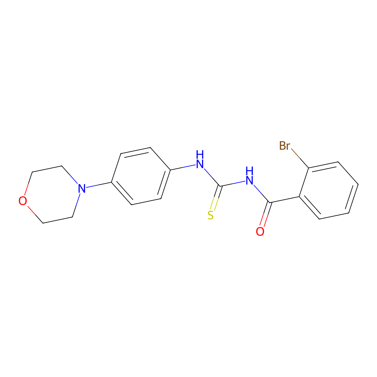 2-bromo-N-[(4-morpholin-4-ylphenyl)carbamothioyl]benzamide molecular structure, CAS 380576-07-8