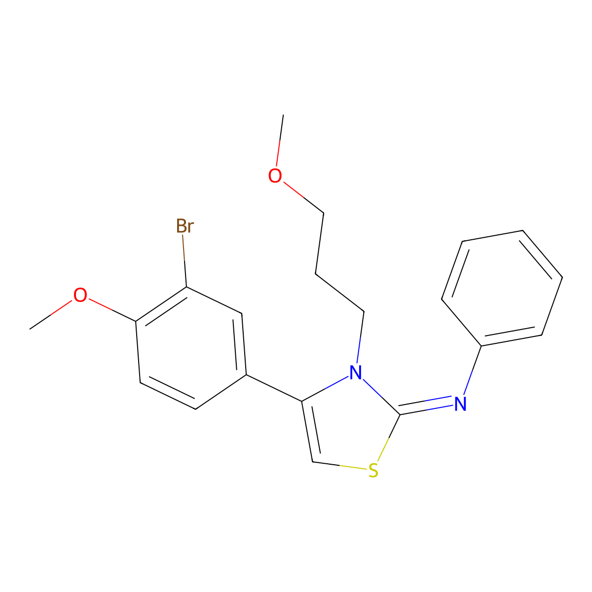 N-(4-(3-bromo-4-methoxyphenyl)-3-(3-methoxypropyl)-1,3-thiazol-2(3H)-ylidene)-N-phenylamine molecular structure, CAS 380576-46-5