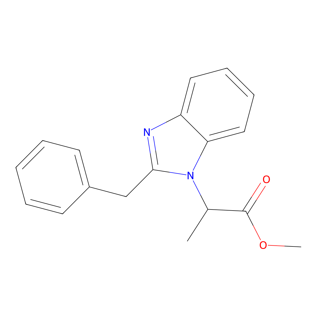 Methyl 2-(2-benzylbenzimidazol-1-yl)propanoate molecular structure, CAS 380576-64-7