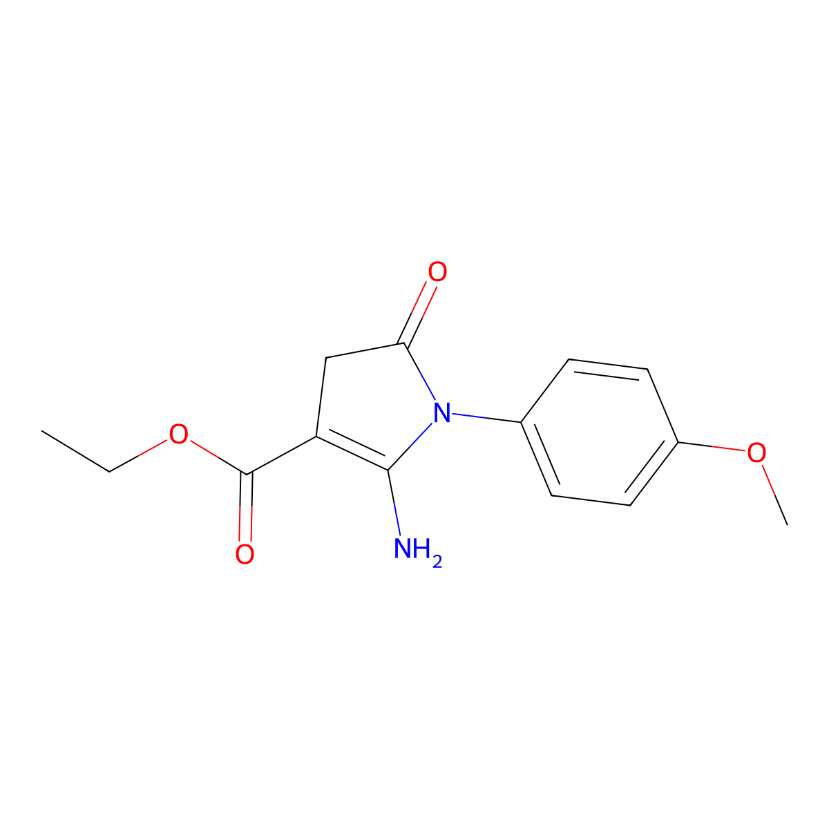 ethyl 2-amino-1-(4-methoxyphenyl)-5-oxo-4,5-dihydro-1H-pyrrole-3-carboxylate molecular structure, CAS 380576-92-1