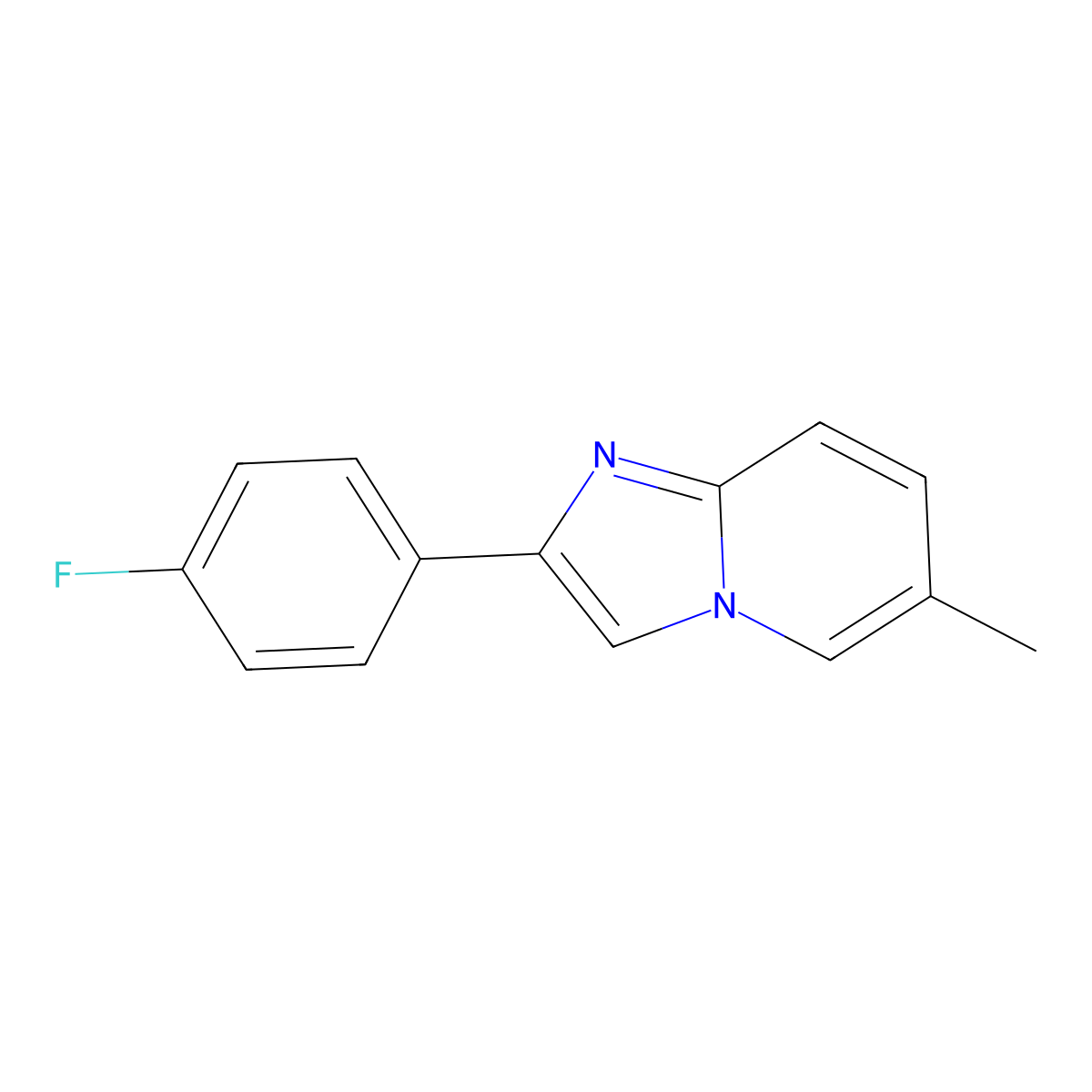 2-(4-Fluorophenyl)-6-methylimidazo[1,2-a]pyridine molecular structure, CAS 380578-43-8