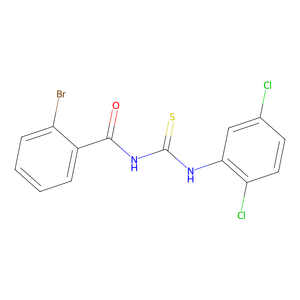 2-bromo-N-[(2,5-dichlorophenyl)carbamothioyl]benzamide molecular structure, CAS 380578-61-0