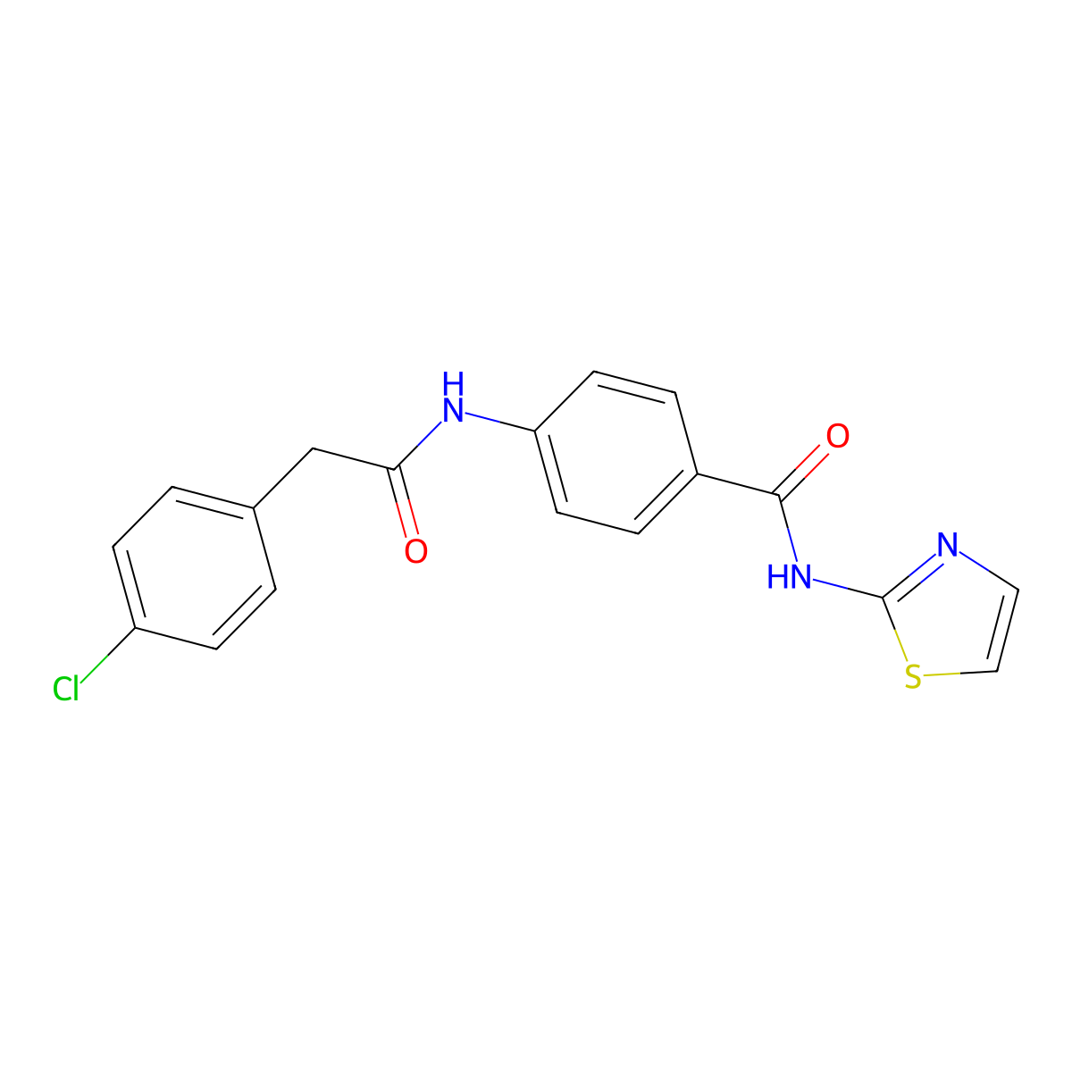 4-{[(4-chlorophenyl)acetyl]amino}-N-(1,3-thiazol-2-yl)benzamide molecular structure, CAS 380578-78-9
