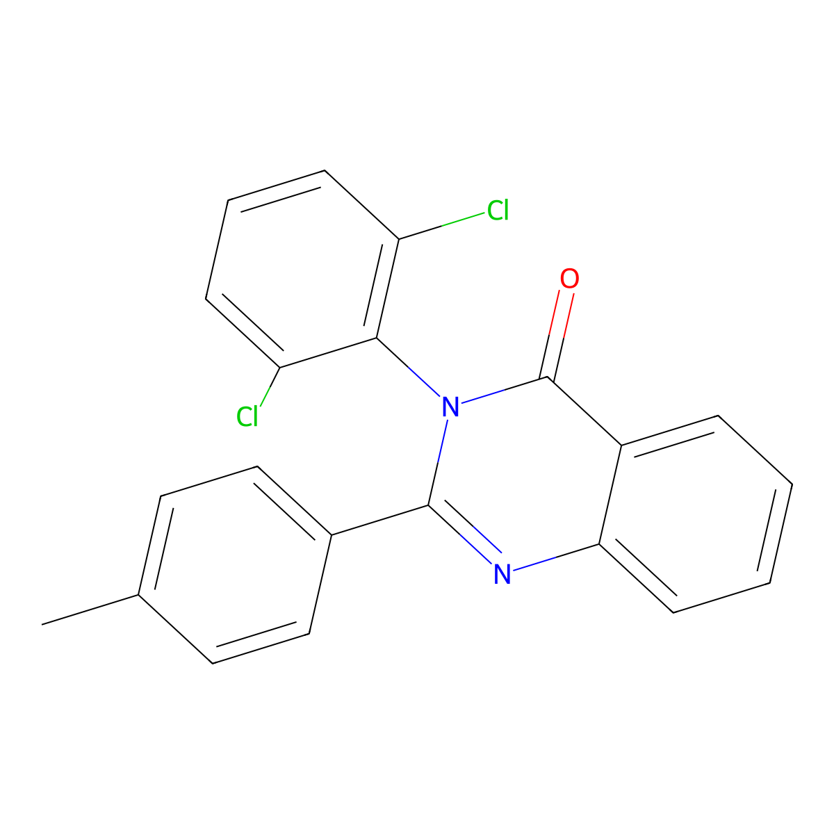 3-(2,6-Dichlorophenyl)-2-(4-methylphenyl)quinazolin-4-one molecular structure, CAS 380578-80-3