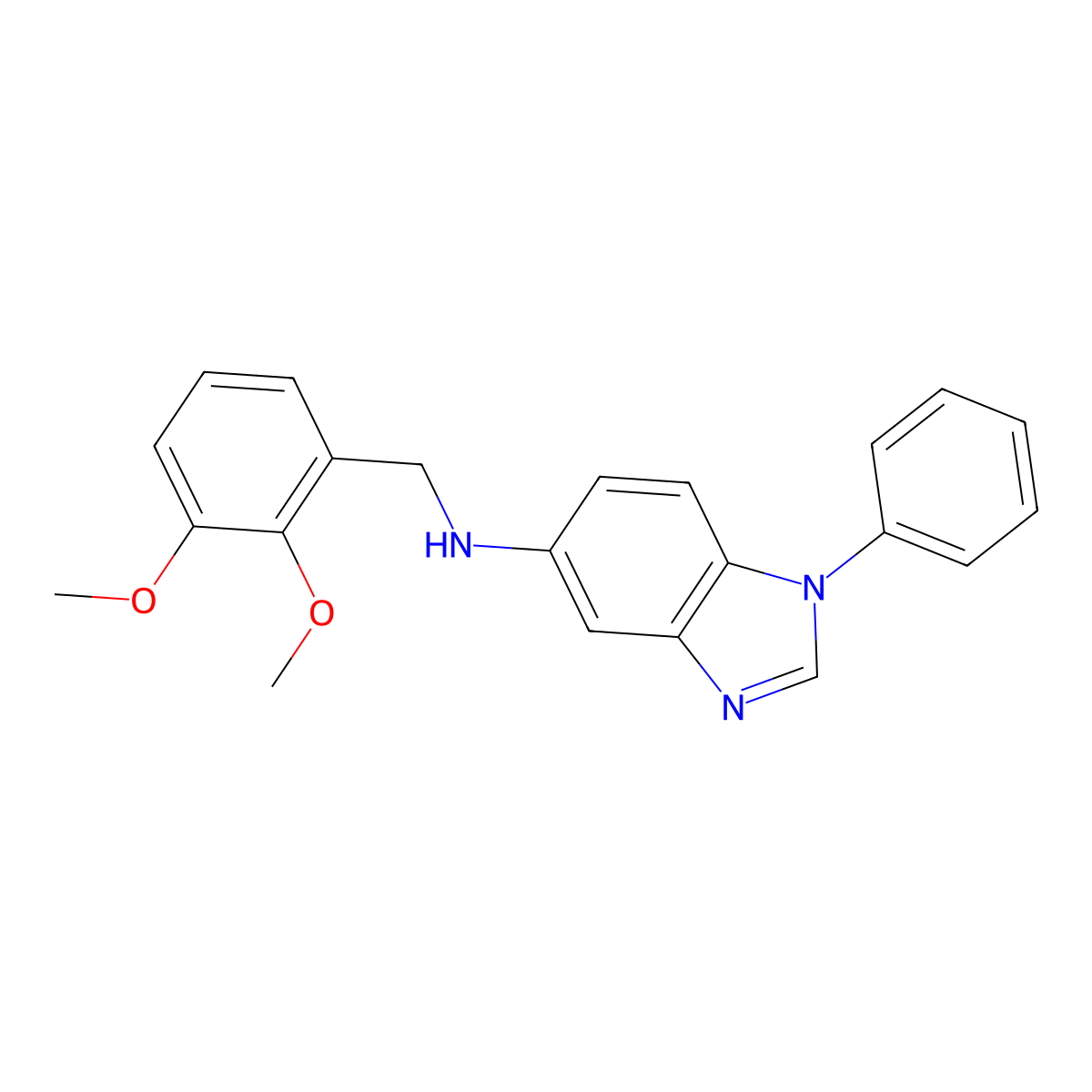 N-[(2,3-dimethoxyphenyl)methyl]-1-phenylbenzimidazol-5-amine molecular structure, CAS 380579-06-6