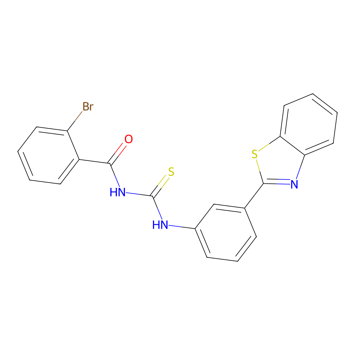 N-[[3-(1,3-benzothiazol-2-yl)phenyl]carbamothioyl]-2-bromobenzamide molecular structure, CAS 380579-38-4