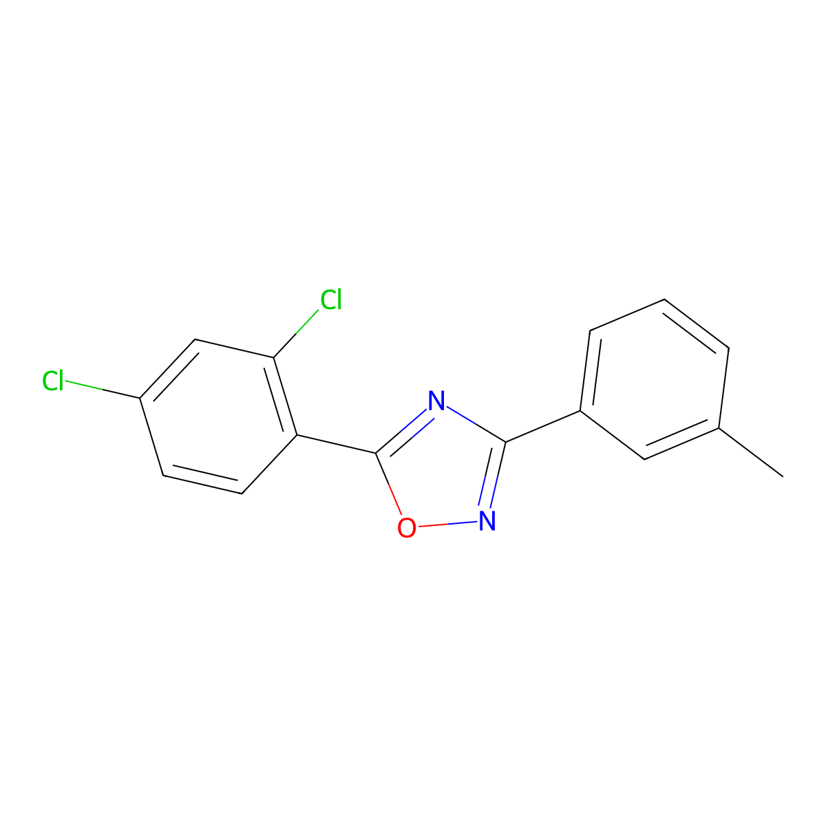 5-(2,4-Dichlorophenyl)-3-(3-methylphenyl)-1,2,4-oxadiazole molecular structure, CAS 380579-80-6