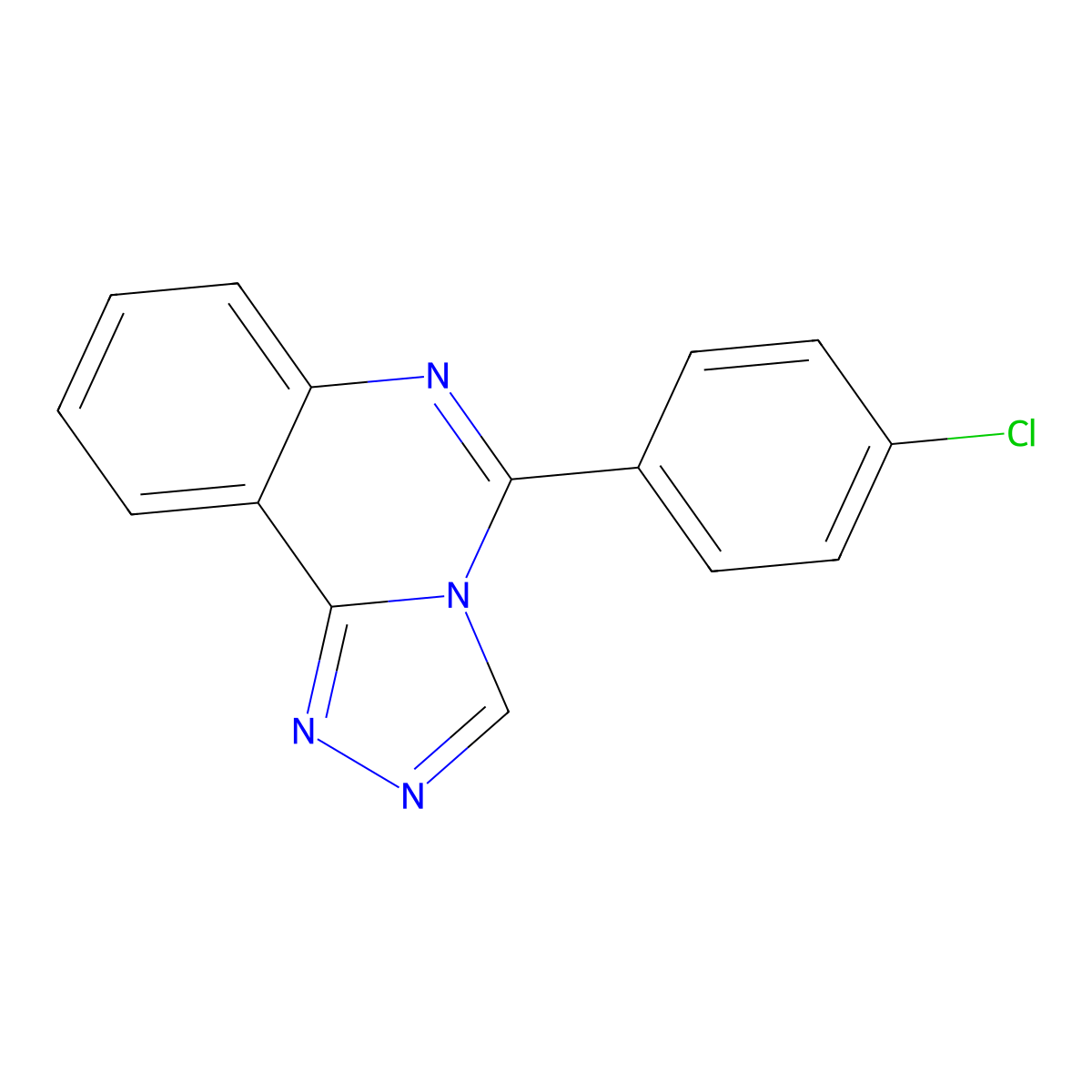 5-(4-Chlorophenyl)-[1,2,4]triazolo[4,3-c]quinazoline molecular structure, CAS 380580-13-2