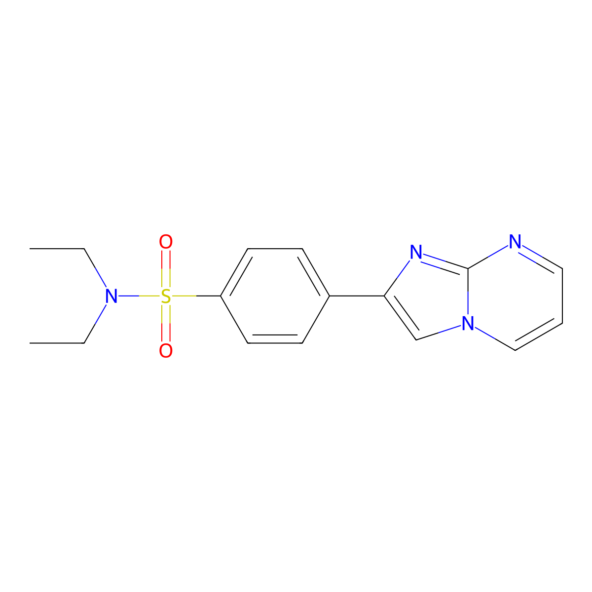 N,N-diethyl-4-(imidazo[1,2-a]pyrimidin-2-yl)benzenesulfonamide molecular structure, CAS 380580-22-3