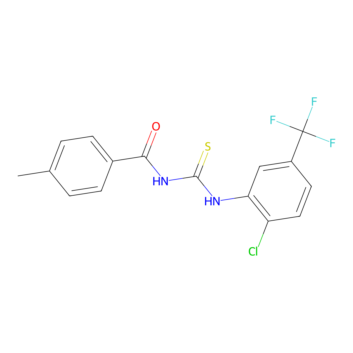 N-[[2-chloro-5-(trifluoromethyl)phenyl]carbamothioyl]-4-methylbenzamide molecular structure, CAS 380580-37-0