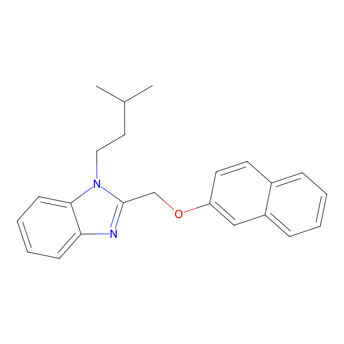 1-(3-Methylbutyl)-2-(naphthalen-2-yloxymethyl)benzimidazole molecular structure, CAS 380580-47-2
