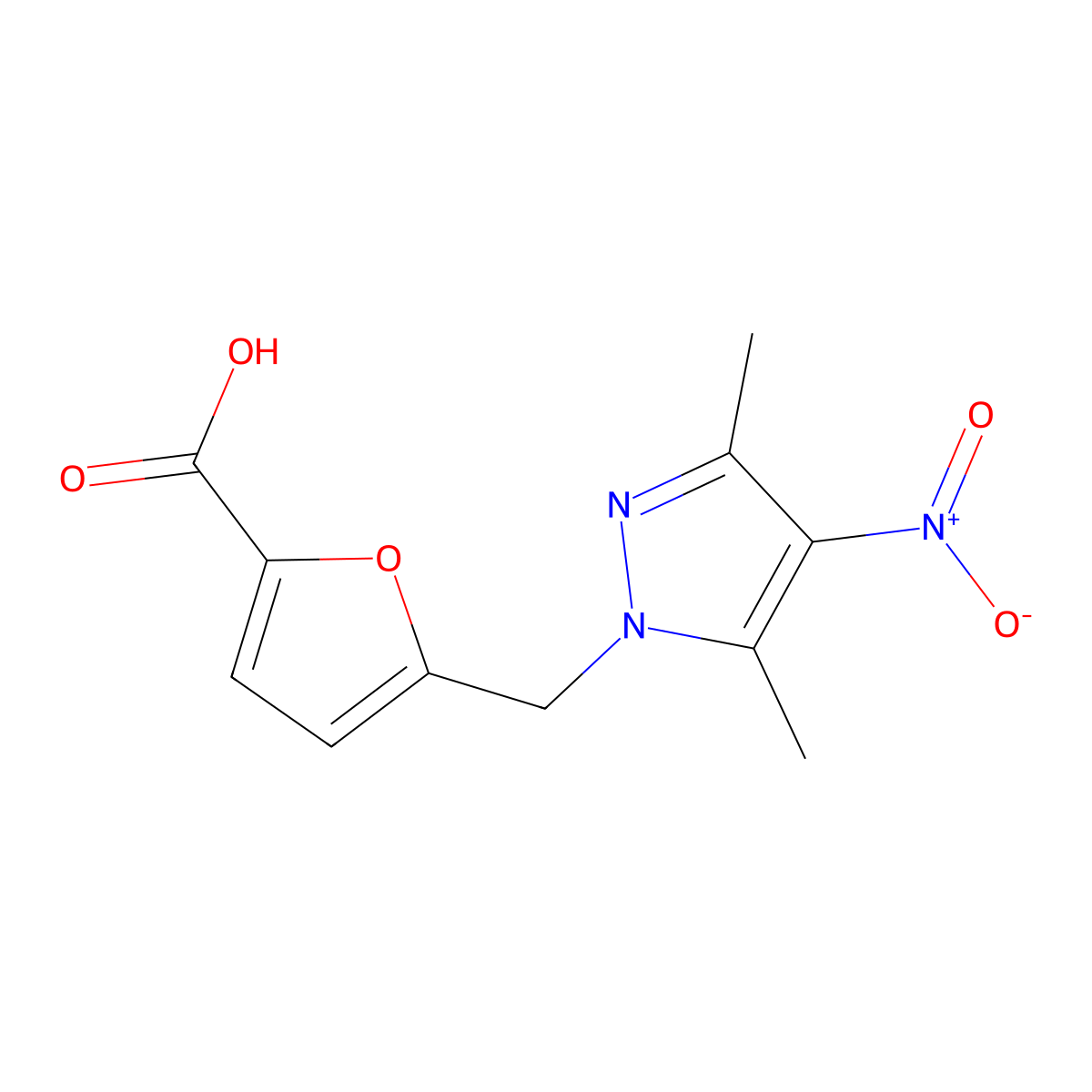 5-[(3,5-dimethyl-4-nitro-1H-pyrazol-1-yl)methyl]-2-furoic acid molecular structure, CAS 380580-59-6