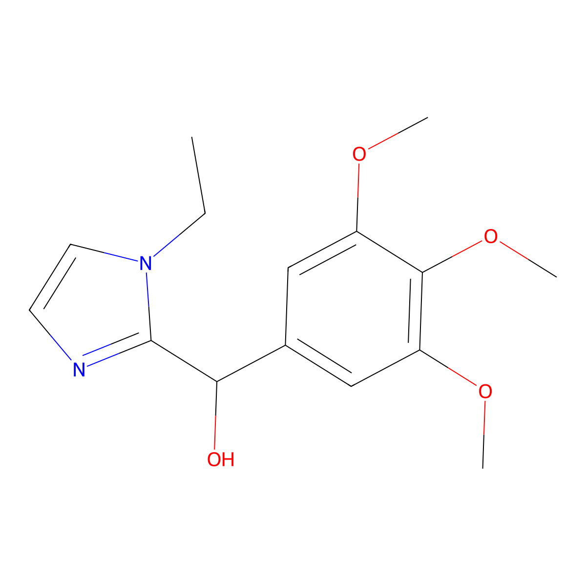 (1-Ethylimidazol-2-yl)-(3,4,5-trimethoxyphenyl)methanol molecular structure, CAS 380580-62-1