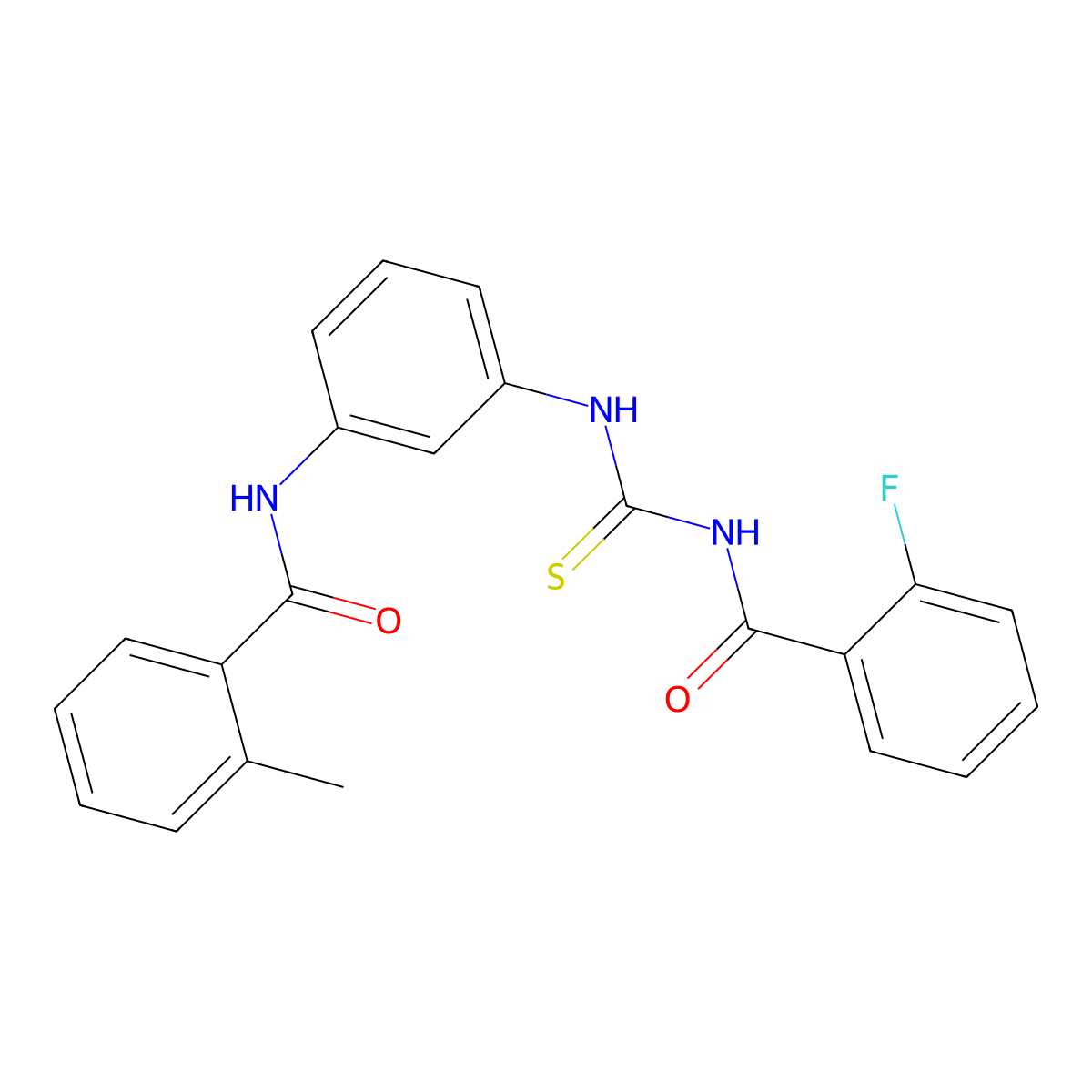 N-[3-[(2-fluorobenzoyl)carbamothioylamino]phenyl]-2-methylbenzamide molecular structure, CAS 380581-46-4