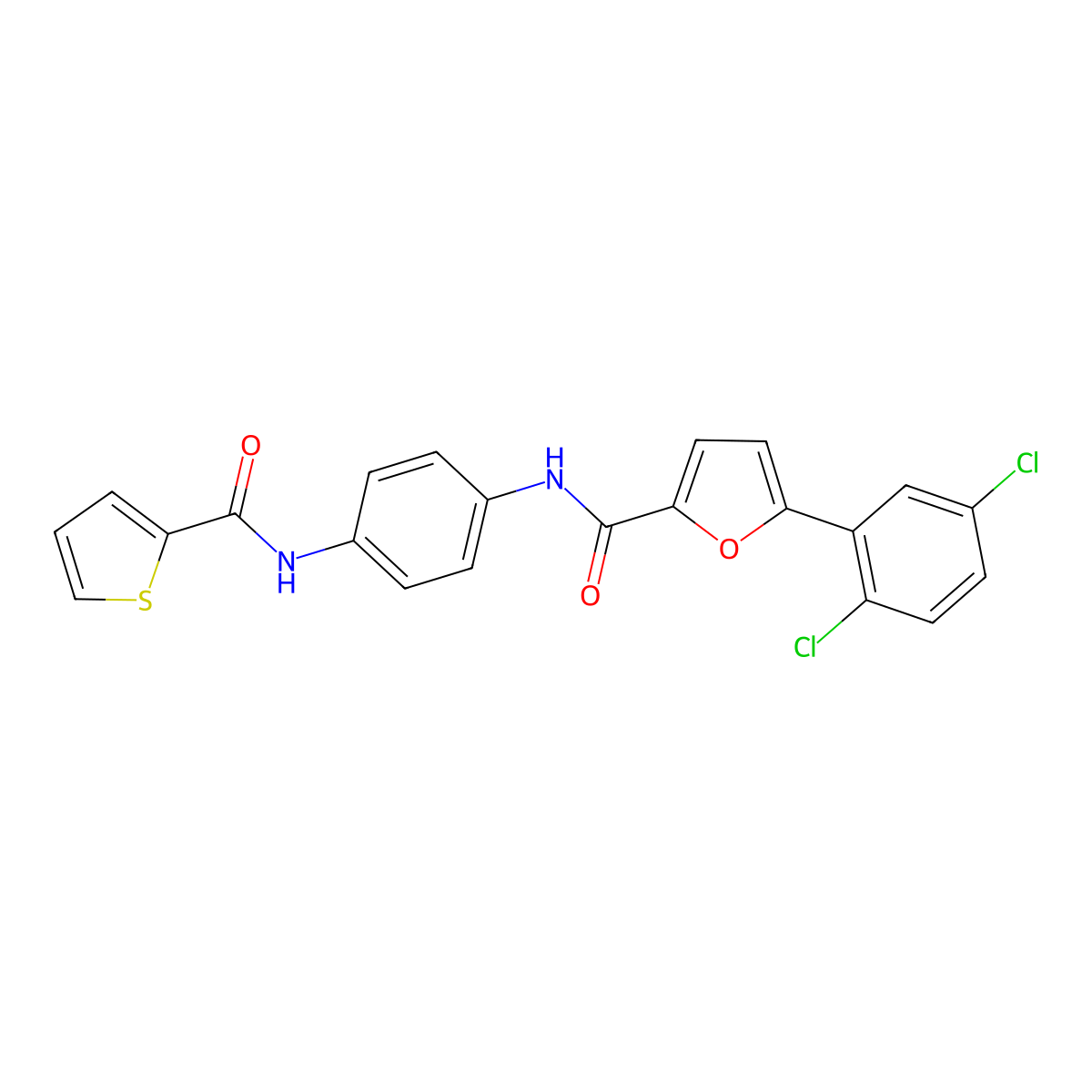 5-(2,5-dichlorophenyl)-N-[4-(thiophene-2-carbonylamino)phenyl]furan-2-carboxamide molecular structure, CAS 380581-99-7