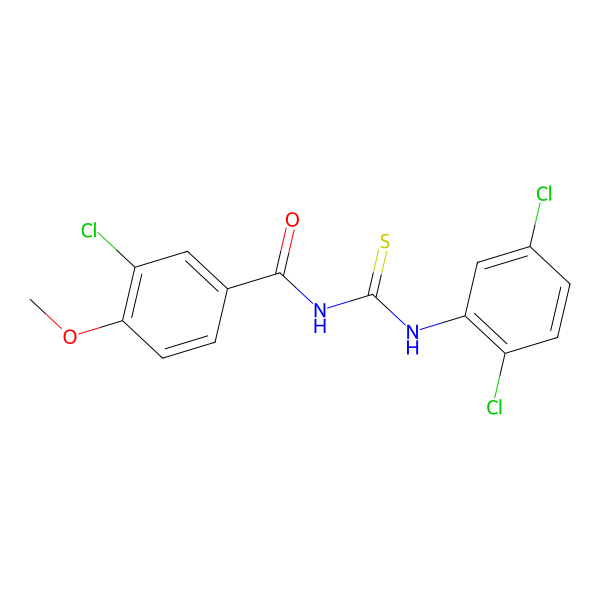 3-chloro-N-[(2,5-dichlorophenyl)carbamothioyl]-4-methoxybenzamide molecular structure, CAS 380582-15-0