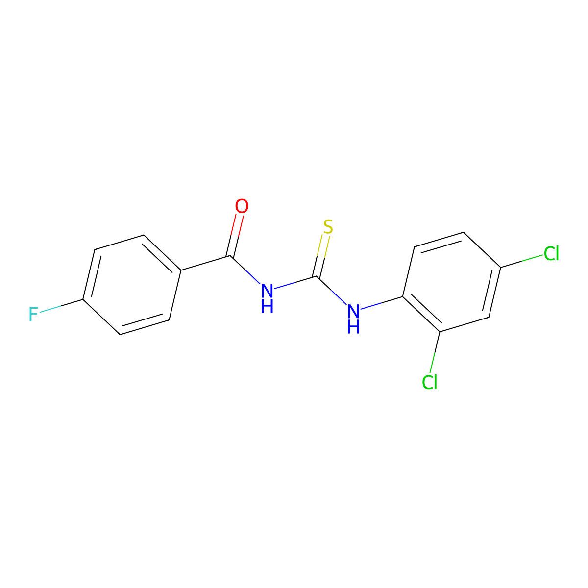 N-[(2,4-dichlorophenyl)carbamothioyl]-4-fluorobenzamide molecular structure, CAS 380582-99-0