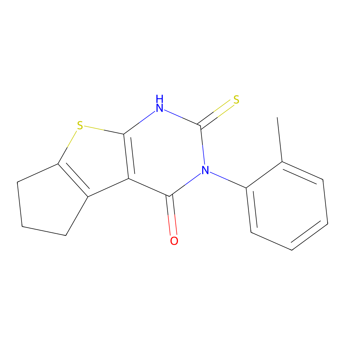 11-(2-Methylphenyl)-10-sulfanyl-7-thia-9,11-diazatricyclo[6.4.0.0,2,6]dodeca-1(8),2(6),9-trien-12-one molecular structure, CAS 380583-57-3