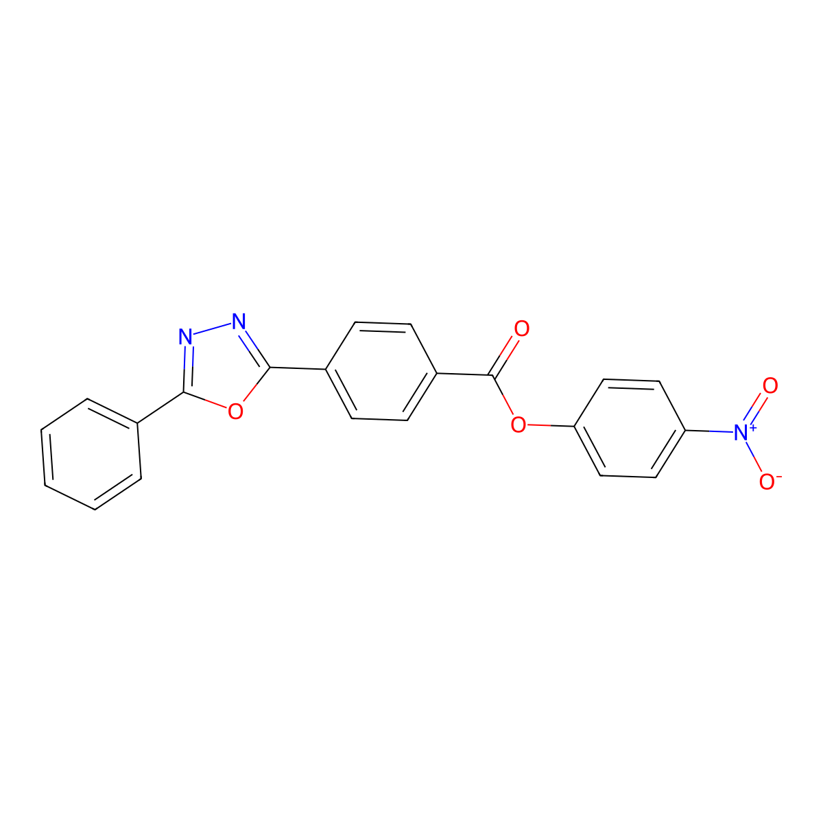 4-Nitrophenyl 4-(5-phenyl-1,3,4-oxadiazol-2-yl)benzoate molecular structure, CAS 380583-64-2