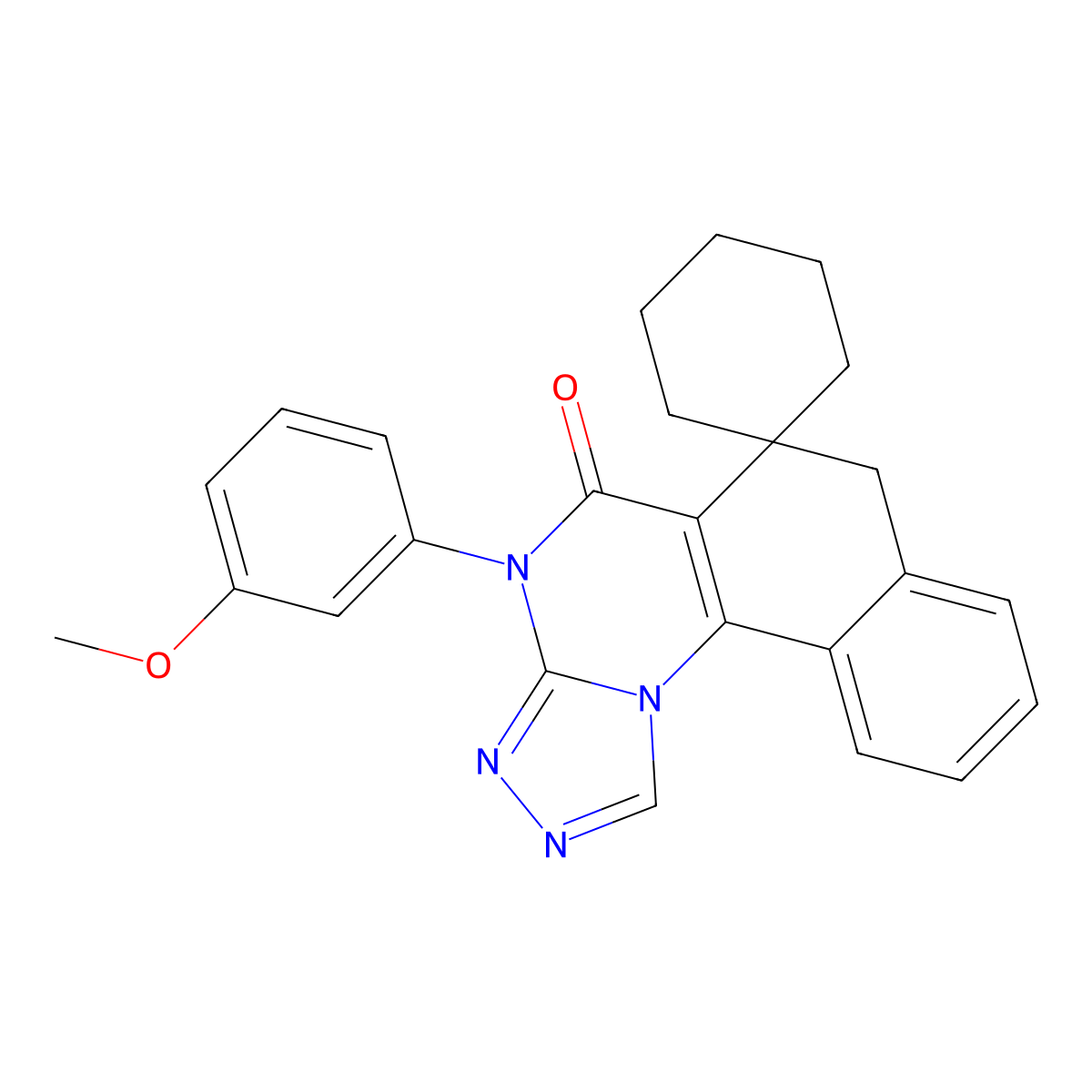 4-(3-methoxyphenyl)-4H-spiro[benzo[h][1,2,4]triazolo[4,3-a]quinazoline-6,1'-cyclohexan]-5(7H)-one molecular structure, CAS 380583-81-3