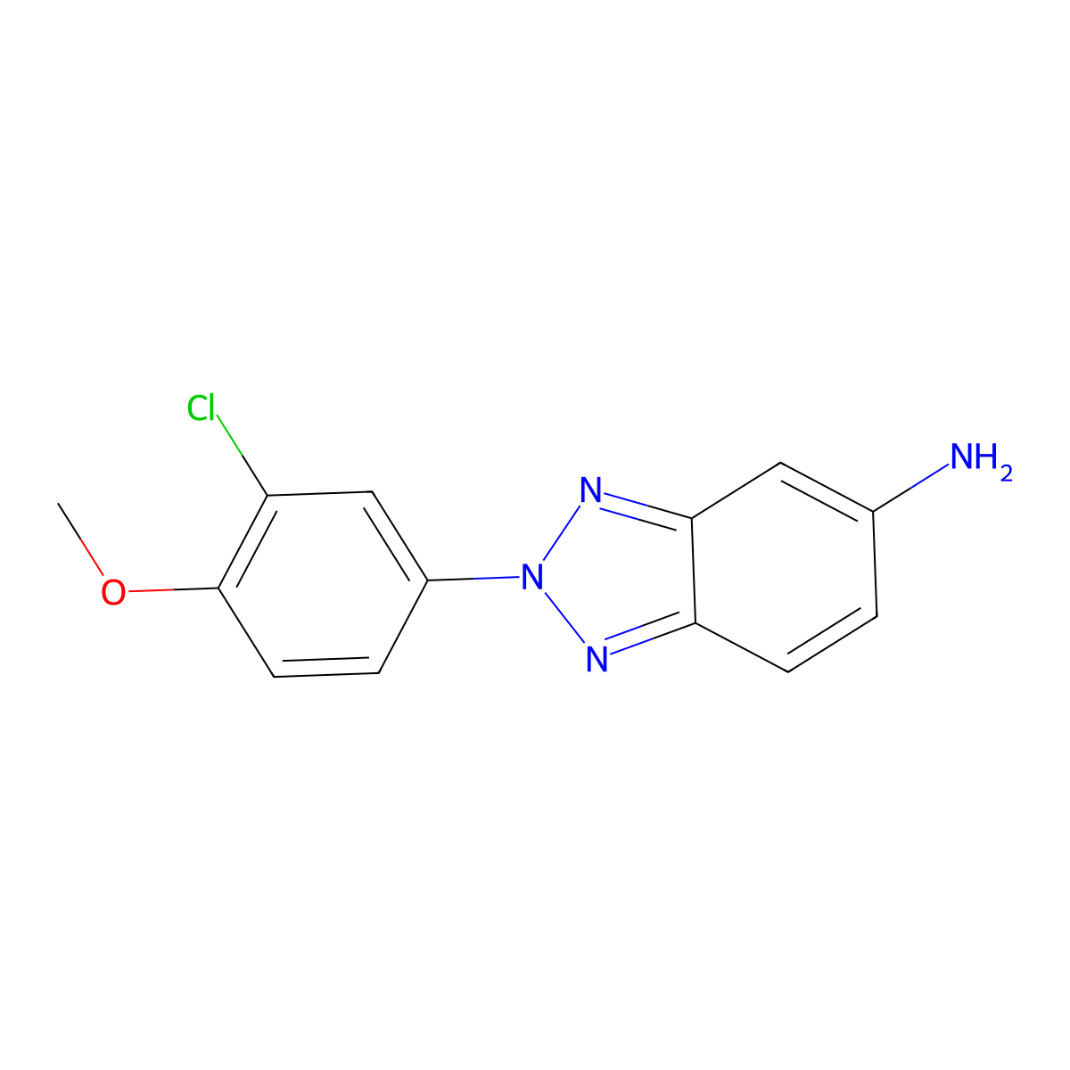 2-(3-chloro-4-methoxyphenyl)-2H-1,2,3-benzotriazol-5-amine molecular structure, CAS 380584-27-0