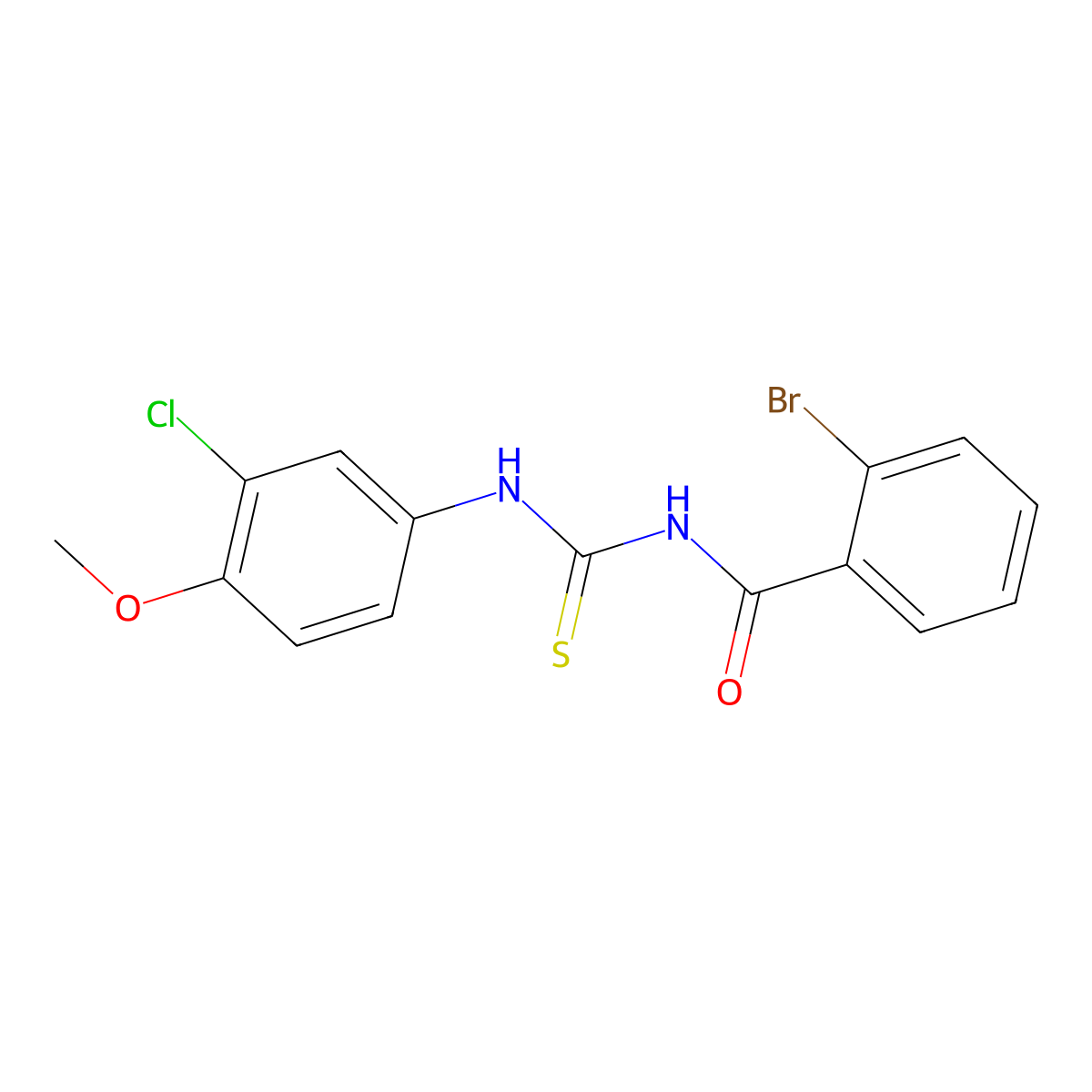 2-bromo-N-[(3-chloro-4-methoxyphenyl)carbamothioyl]benzamide molecular structure, CAS 380584-30-5